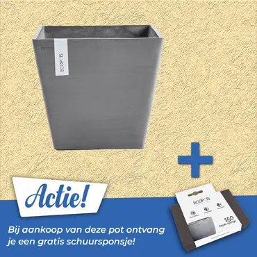 Pot rotterdam l50b50h46cm grijs actie, Ecopots, tuincentrumoutlet.com
