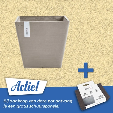 Pot rotterdam taupe l50b50h46cm actie, Ecopots, tuincentrumoutlet.com