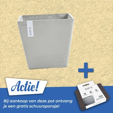 Pot rotterdam witgrijs l50b50h46cm actie, Ecopots, tuincentrumoutlet.com