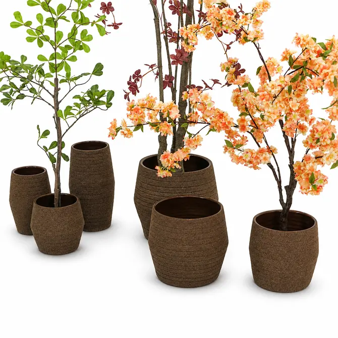 Pot sion d28h26cm zand bruin sfeer 3, HS Potterie, tuincentrumoutlet.com