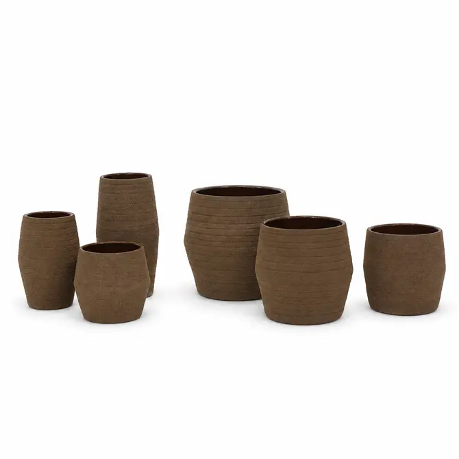 Pot sion d32h30cm zand bruin sfeer 1, HS Potterie, tuincentrumoutlet.com