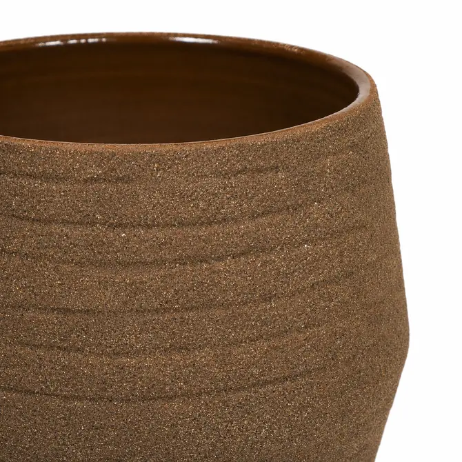 Pot sion d39h36cm zand bruin detail, HS Potterie, tuincentrumoutlet.com