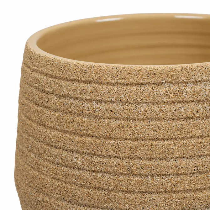 Pot sion d39h36cm zand creme detail, HS Potterie, tuincentrumoutlet.com