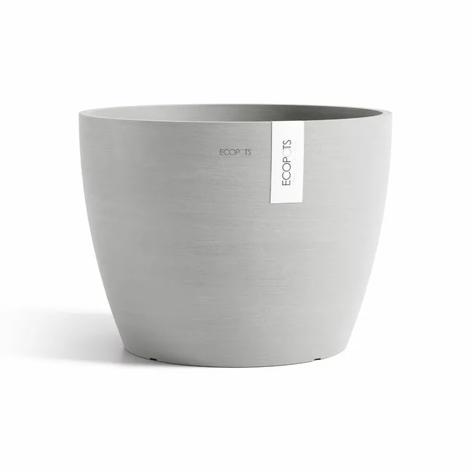Pot stockholm 40cm wit grijs, Ecopots, tuincentrumoutlet.com