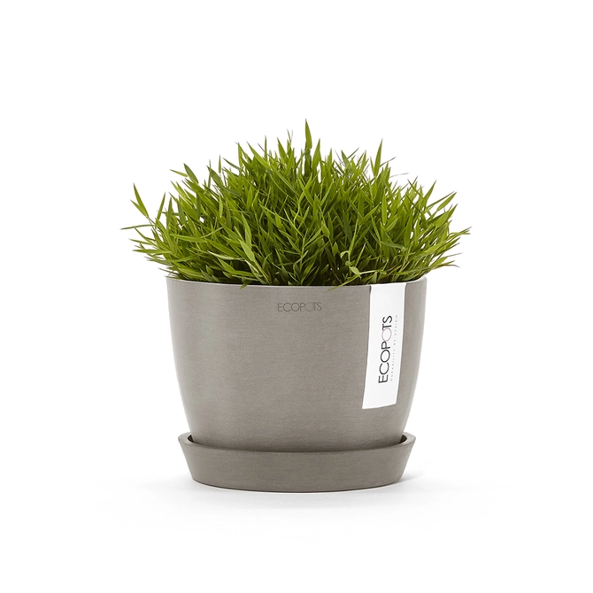 Pot stockholm d16cm taupe sfeerbeeld, Ecopots, tuincentrumoutlet.com