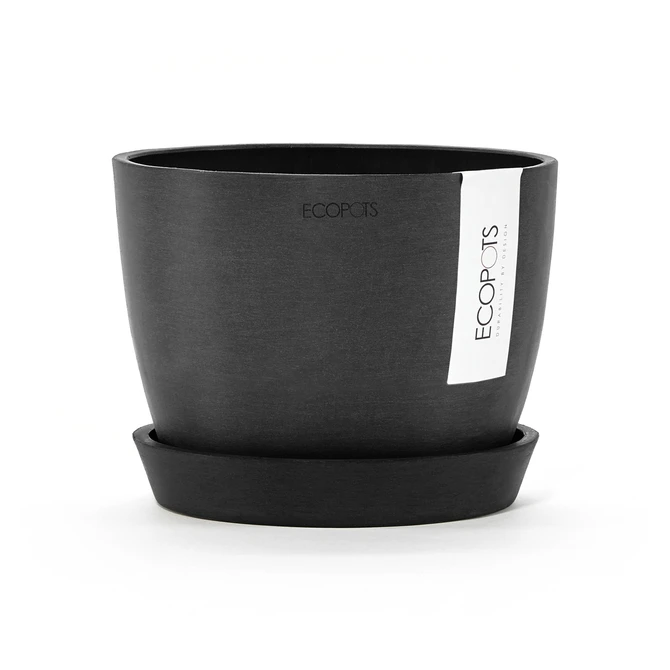 Stockholm 16 Donkergrijs met onderschotel, Ecopots, tuincentrumoutlet.com