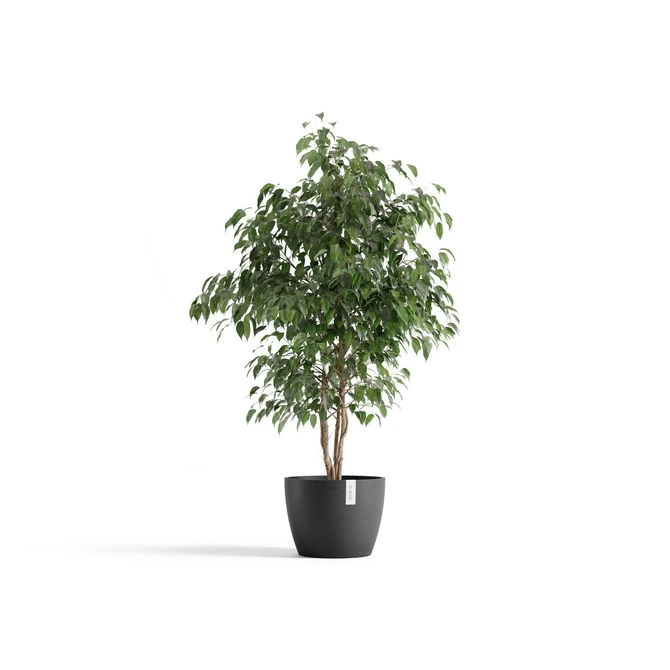 Pot stockholm d31cm donkergrijs sfeerfoto, Ecopots, tuincentrumoutlet.com