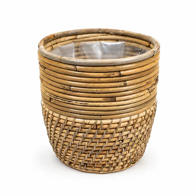 Pot streep lombok d21h20cm naturel, Van der Leeden, Tuincentrumoutlet.com