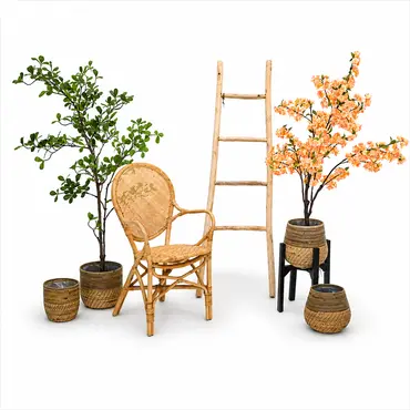 Pot streep lombok d24h24cm naturel sfeer, Van der Leeden, Tuincentrumoutlet.com