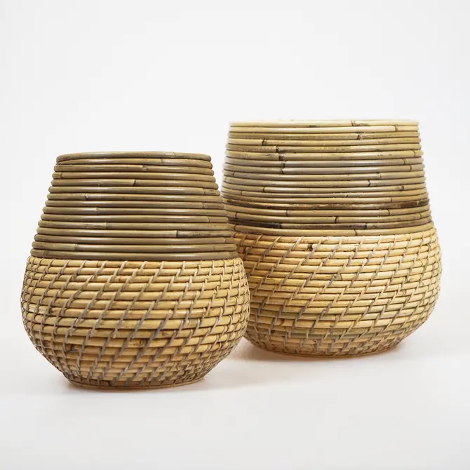 Pot streep lombok d24h25cm naturel - afbeelding 3