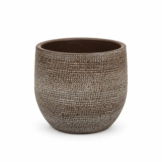 Pot tokio d16h14cm bruin, HS Potterie, tuincentrumoutlet.com