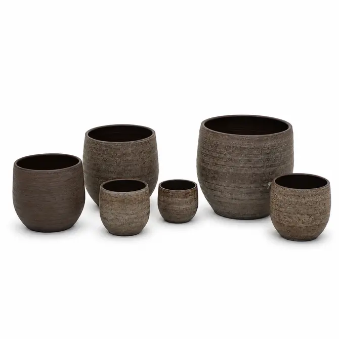 Pot tokio d24h22cm bruin set, HS Potterie, tuincentrumoutlet.com