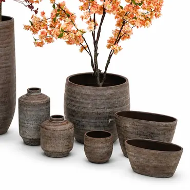 Pot tokio ovl 29x15x14cm bruin sfeer hoog, HS Potterie, tuincentrumoutlet.com