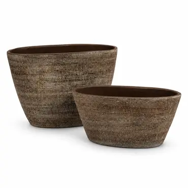 Pot tokio ovl 33x16x23cm bruin set, HS Potterie, tuincentrumoutlet.com