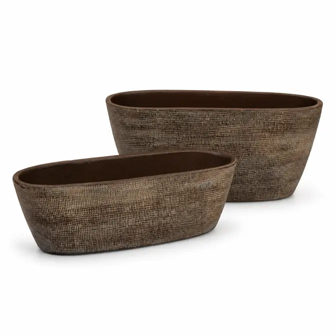 Pot tokio ovl 38x14x12cm bruin set, HS Potterie, tuincentrumoutlet.com