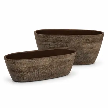 Pot tokio ovl 38x14x12cm bruin set, HS Potterie, tuincentrumoutlet.com