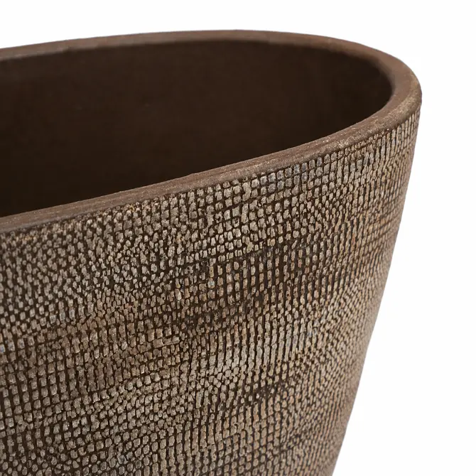 Pot tokio ovl 44x16x26cm bruin detail, HS Potterie, tuincentrumoutlet.com