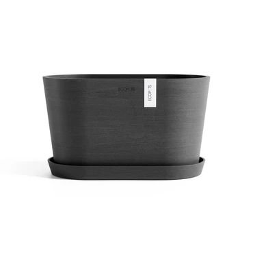 Pot tokyo d30cm donkergrijs met onderschotel, Ecopots, tuincentrumoutlet.com