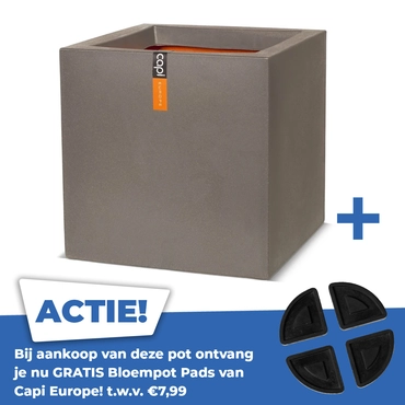 Pot vierk smooth nl 40x40x40 taupe