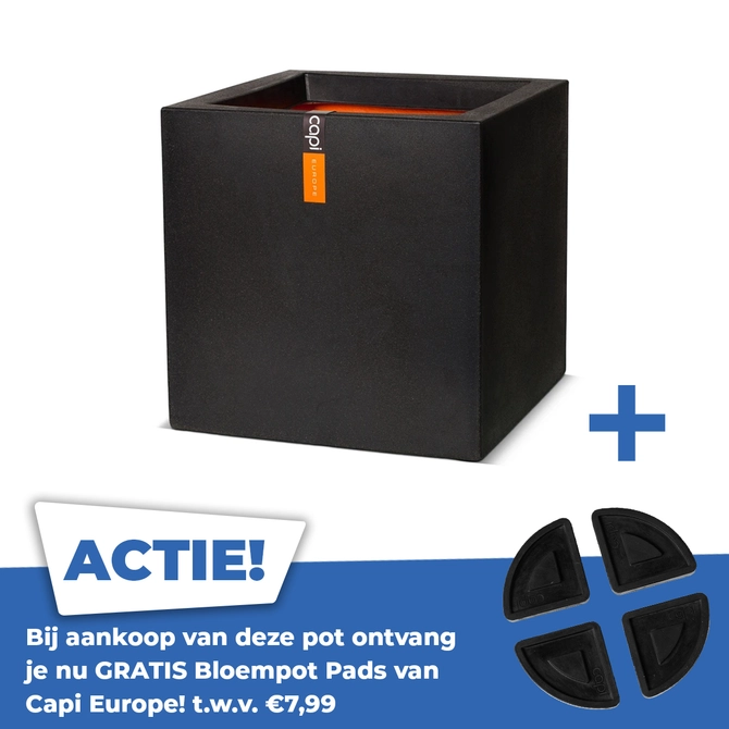 Pot vierkant III l40xb40xh40 zwart - afbeelding 1