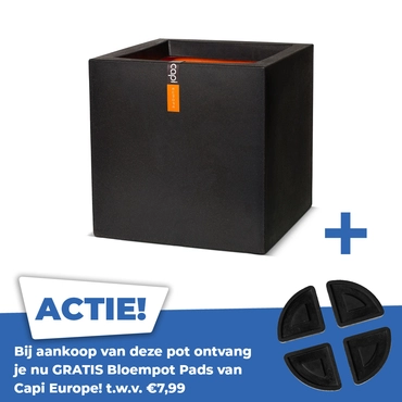 Pot vierkant III l40xb40xh40 zwart