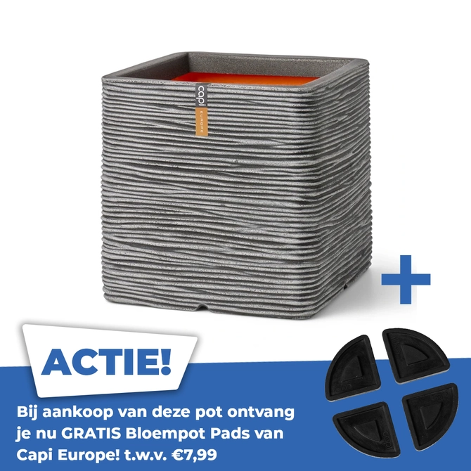 Pot vierkant Rib NL l30xb30xh30 antraciet - afbeelding 1