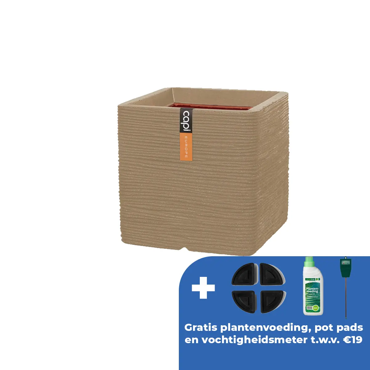 Pot vk rib nl 30x30x30cm beige afbeelding