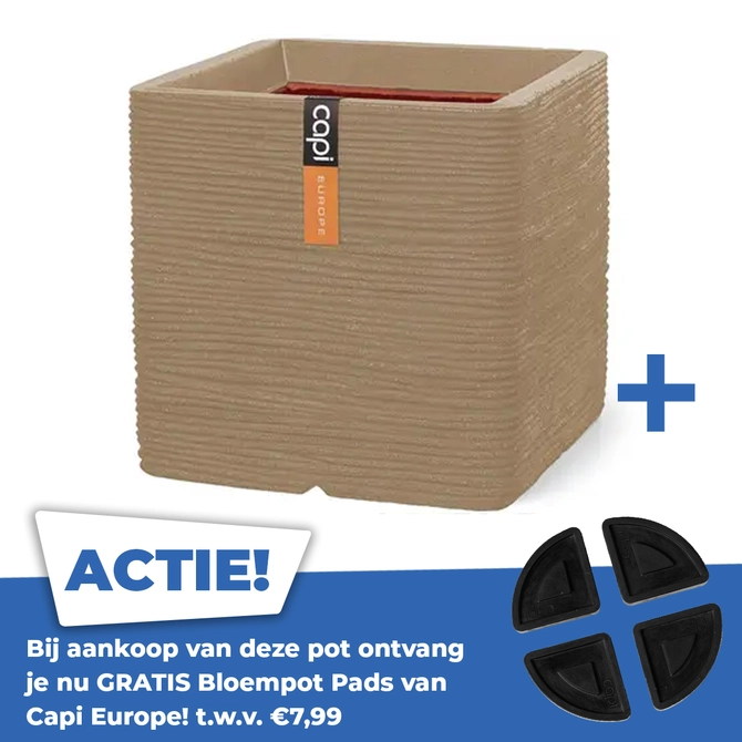 Pot vk rib nl 30x30x30cm beige - afbeelding 1