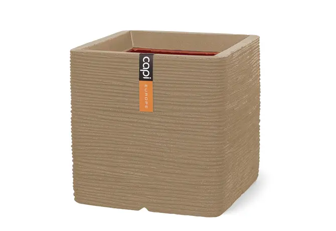Pot vk rib nl 30x30x30cm beige, Capi Europe, tuincentrumoutlet.com