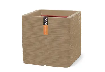 Pot vk rib nl 30x30x30cm beige, Capi Europe, tuincentrumoutlet.com