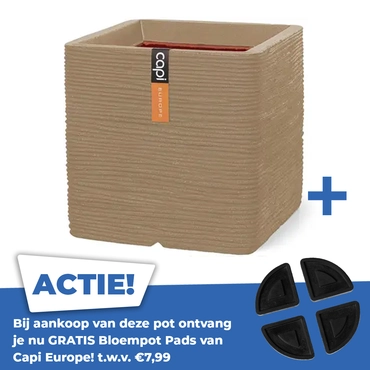 Pot vk rib nl 40x40x40cm beige - afbeelding 1