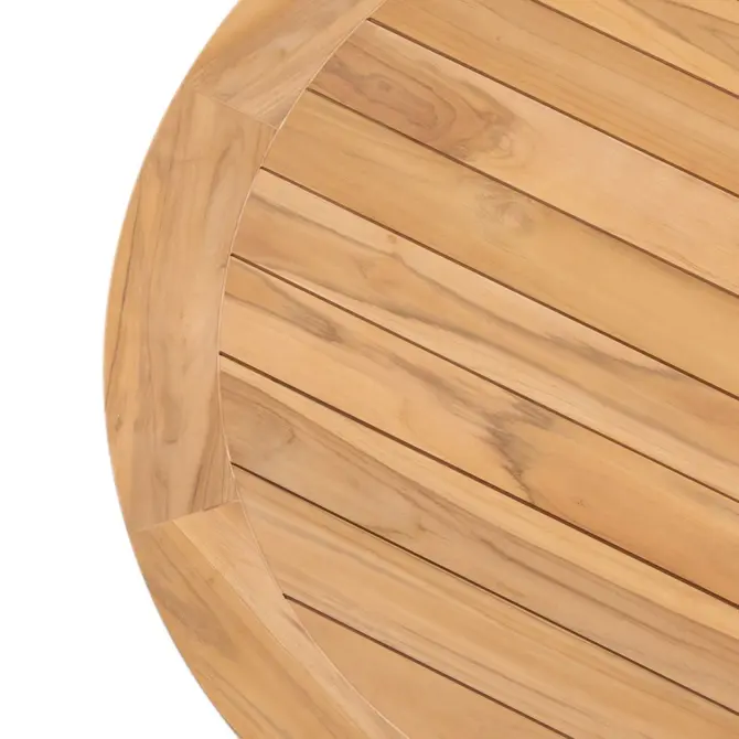 Prado Teaktafel Ø130 cm Latte - Bovenaanzicht, 4 Seasons Outdoor, tuincentrumoutlet