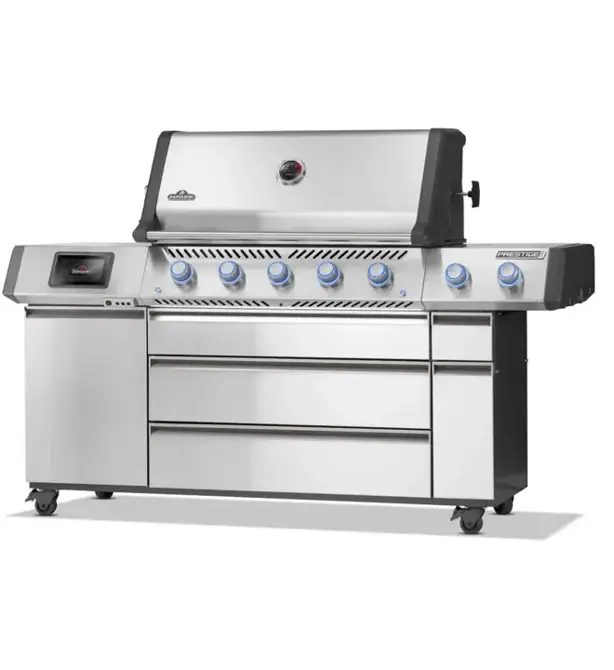 Prestige pro 665 connected rvs schuin, Napoleon, bbqkopen.nl