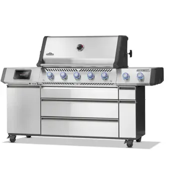 Prestige pro 665 connected rvs schuin, Napoleon, bbqkopen.nl