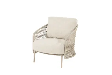 Puccini loungeset met salontafels en voetenbank stoel, 4 Seasons Outdoor, Tuincentrum Outlet