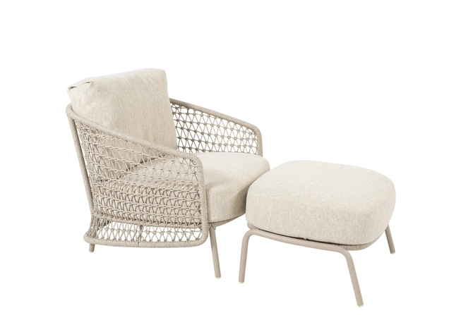 Puccini loungestoel met voetenbank, 4 Seasons Outdoor, tuincentrumoutlet