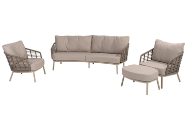 Puglia loungeset incl. voetenbank, 4 Seasons Outdoor, tuincentrumoutlet.com