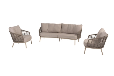 Puglia loungeset incl. voetenbank, set 4 Seasons Outdoor, tuincentrumoutlet.com