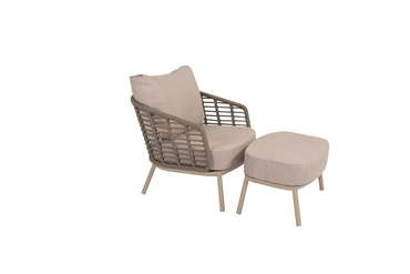 Puglia loungestoel incl. voetenbank, 4 Seasons Outdoor, tuincentrumoutlet.com