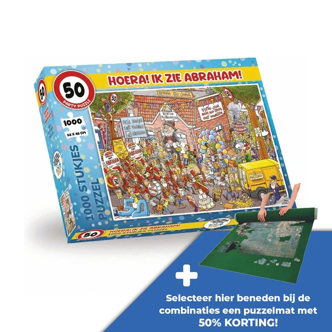 Puzzel hoera ik zie abraham 1000 - afbeelding 1