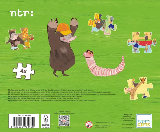 Puzzel moffel&piertje 4 in 1 - afbeelding 4
