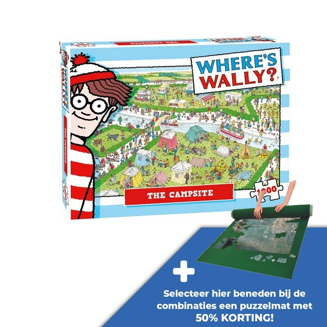 Puzzel wheres wally campsite 1000st - afbeelding 1