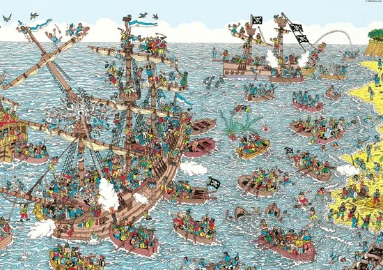 Puzzel wheres wally pirate 1000st - afbeelding 3