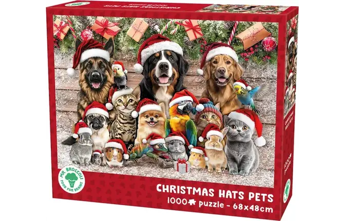 Puzzel xms christmas hats pets, Plenty Gifts, tuincentrumoutlet.com
