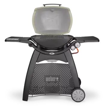 Weber Q3000 Station + werkbladen deksel open, Weber, bbqkopen