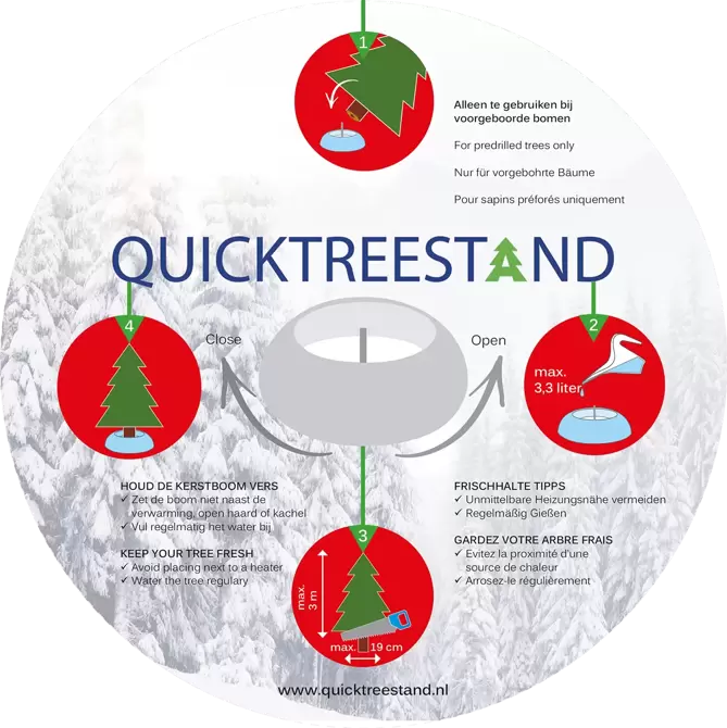 Quicktreestand metaal 39cm mat zwart, Quicktreestand, tuincentrumoutlet.com