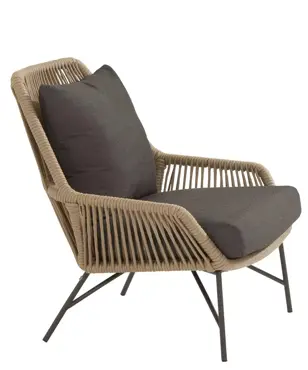 Ramblas living chair Taupe with 2 cushions www.tuinmeubels.nl