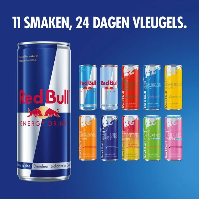 Red Bull Adventkalender 250ML inhoud, Red Bull, tuincentrumoutlet.com
