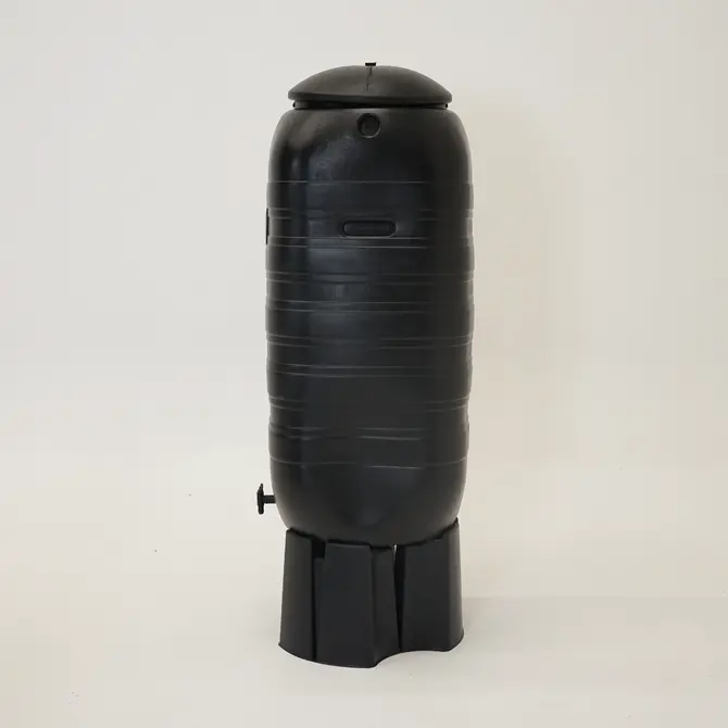 Regenton 250 l zwart +standaard + vulset, Nature, Tuincentrumoutlet