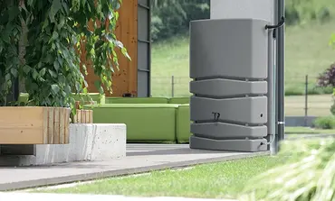 Regenton aqua tower 350l grijs sfeer, Vita, tuincentrumoutlet.com